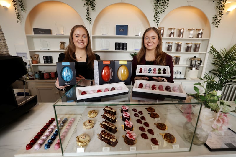 Twins Ruth and Kate O’Hara are co-owners of Temptation chocolates in Abbeyleix. Photograph: Alan Betson