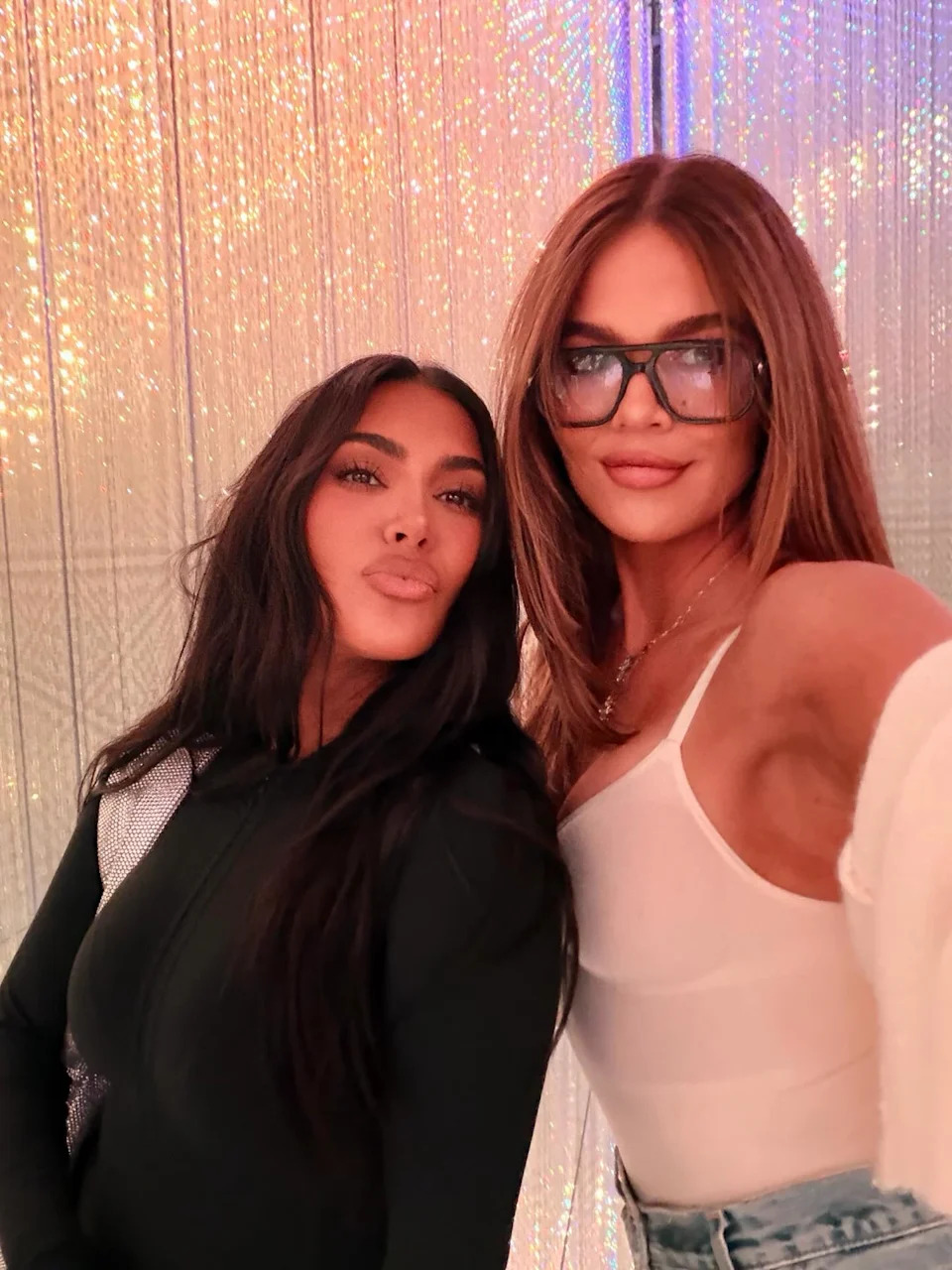 Kim Kardashian (seen above with her sister) was accused of heavily editing her sister Khloé Kardashian’s face in new photos. khloekardashian/Instagram
