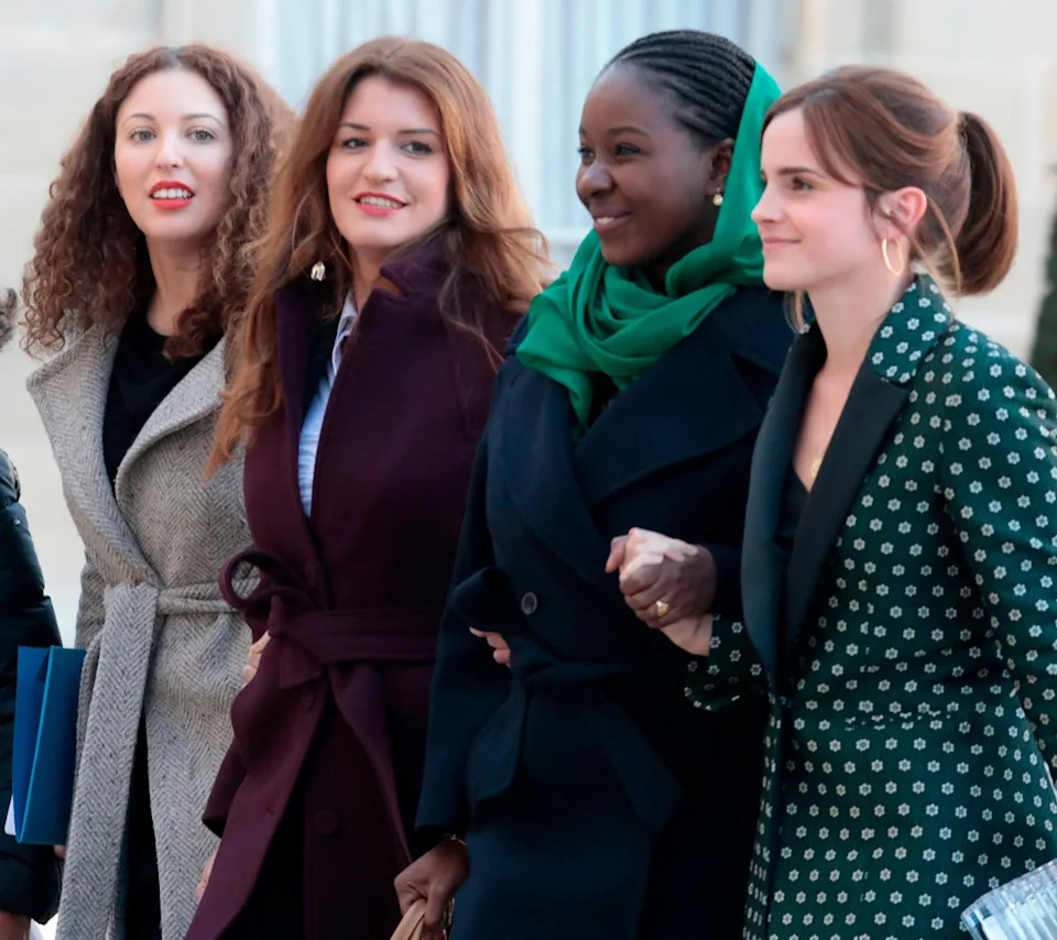 Emma taking part in a meeting about gender equality