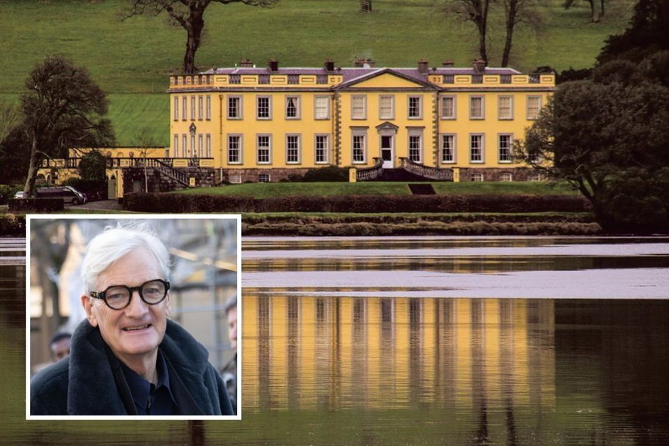 Ballynatray House, with billionaire inventor owner James Dyson, inset. 