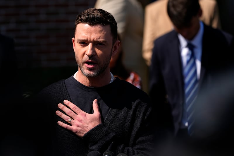 Justin Timberlake was fined by a court after pleading guilty to impaired driving. Photograph: AP Photo/Pamela Smith