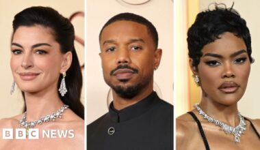 Watch: Timothée Chalamet, Michael B Jordan turn heads on Oscars red carpet - BBC