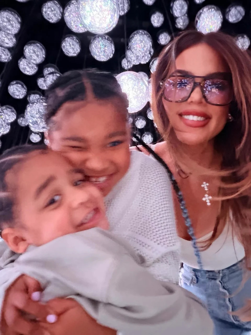 The Khloud founder (seen above with her son and daughter) shared happy snaps with her two kids. khloekardashian/Instagram
