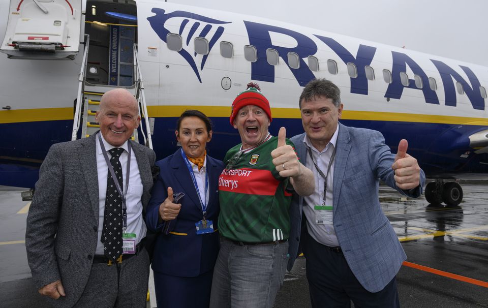 Ryanair chief executive Michael O’Leary paid a brief visit to Ireland West Airport Knock on Tuesday to mark the airport’s 40th anniversary. Photo: Michael McLaughlin