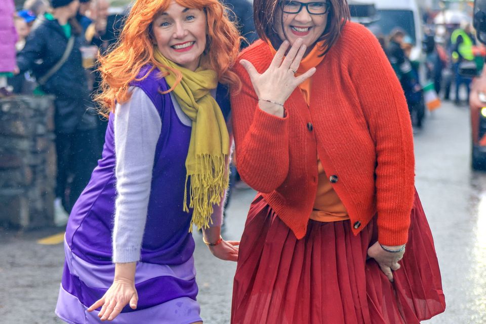Sylvia and Fiona in character,  enjoying  the St. Patrick's Festival Parade, in Killarney town on Tuesday, organised by Killarney Chamber of Tourism and Commerce. The parade featured over 60 community groups in the surrounding area. Photo by Valerie O'Sullivan.