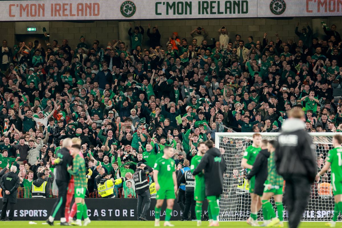 Ireland fans at the final whistle against Portugal