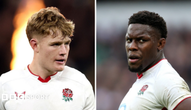 Fin Smith and Maro Itoje playing against Italy