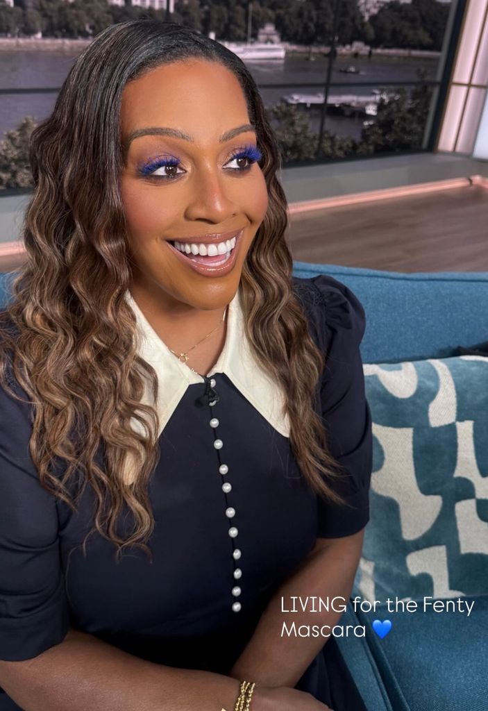 Alison Hammond navy co-ord with white piping