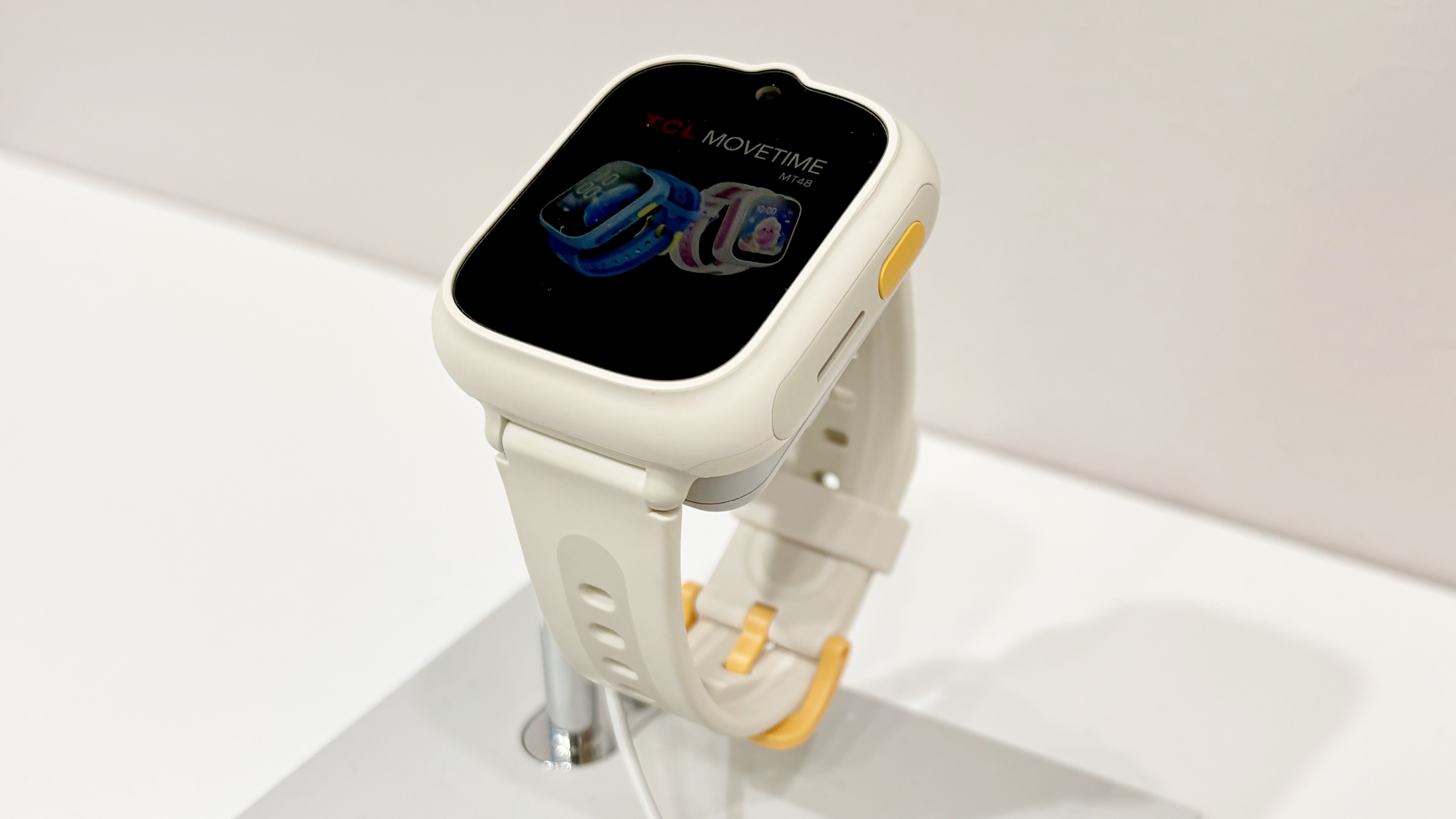 close-up of the TCL Movietime MT48 smartwatch for kids from MWC 2026