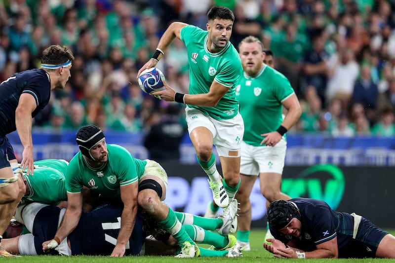 Conor Murray in action during the 2023 World Cup against Scotland. Photograph: Dan Sheridan/Inpho