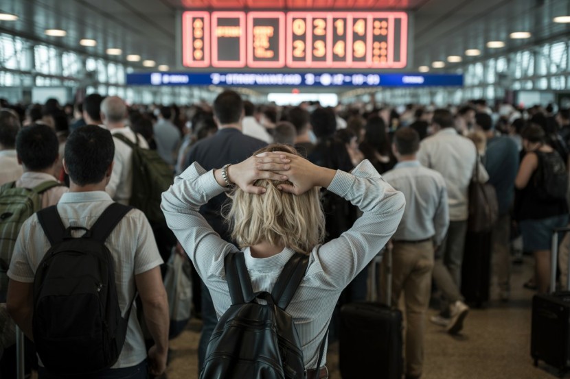 Ai generated image 686 - travel and tour world Hundreds of passengers abandoned around spain as madrid, barcelona, valencia, and malaga cancel 31 and delay 276 flights, disrupting iberia, emirates, ryanair, vueling airlines, qatar airways, and others