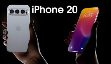 A person holds a white Apple iPhone 20, displaying a multicolor home screen with the time '9:41' and date 'Mon, Sep 7'.