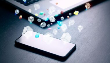 A concept image of apps pouring out of a phone