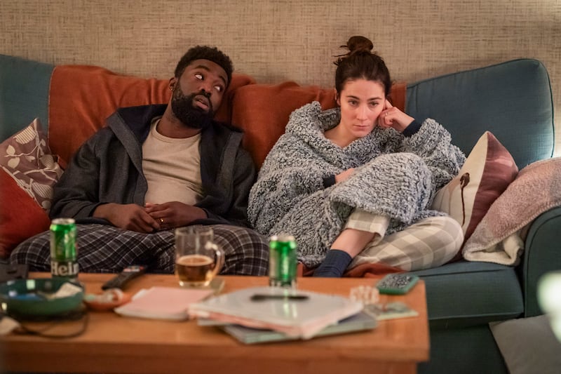 Babies: Paapa Essiedu as Stephen and Siobhán Cullen as Lisa. Photograph: BBC/Snowed-In/Amanda Searle