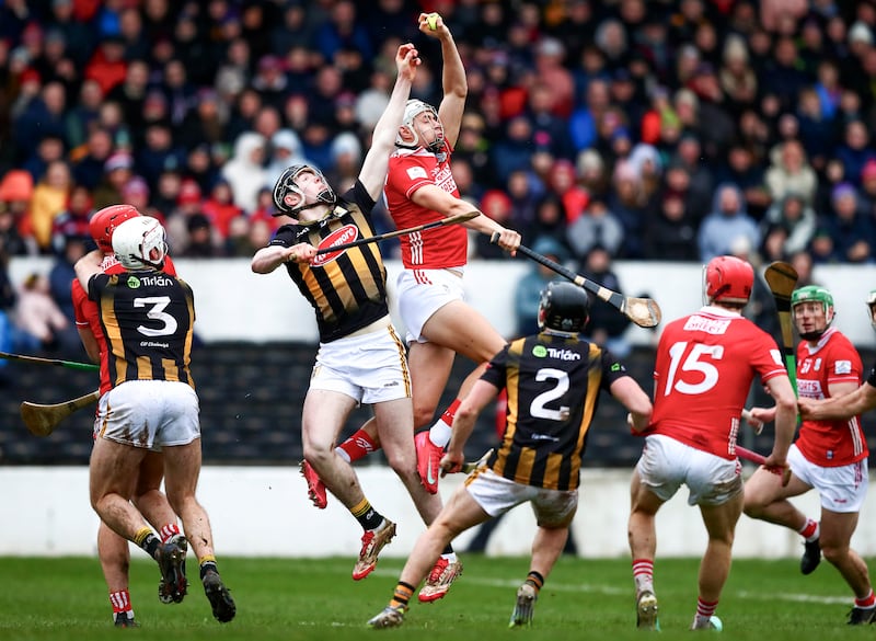 Cork's Alan Walsh catches the ball on the way to scoring a goal. Photograph: Inpho