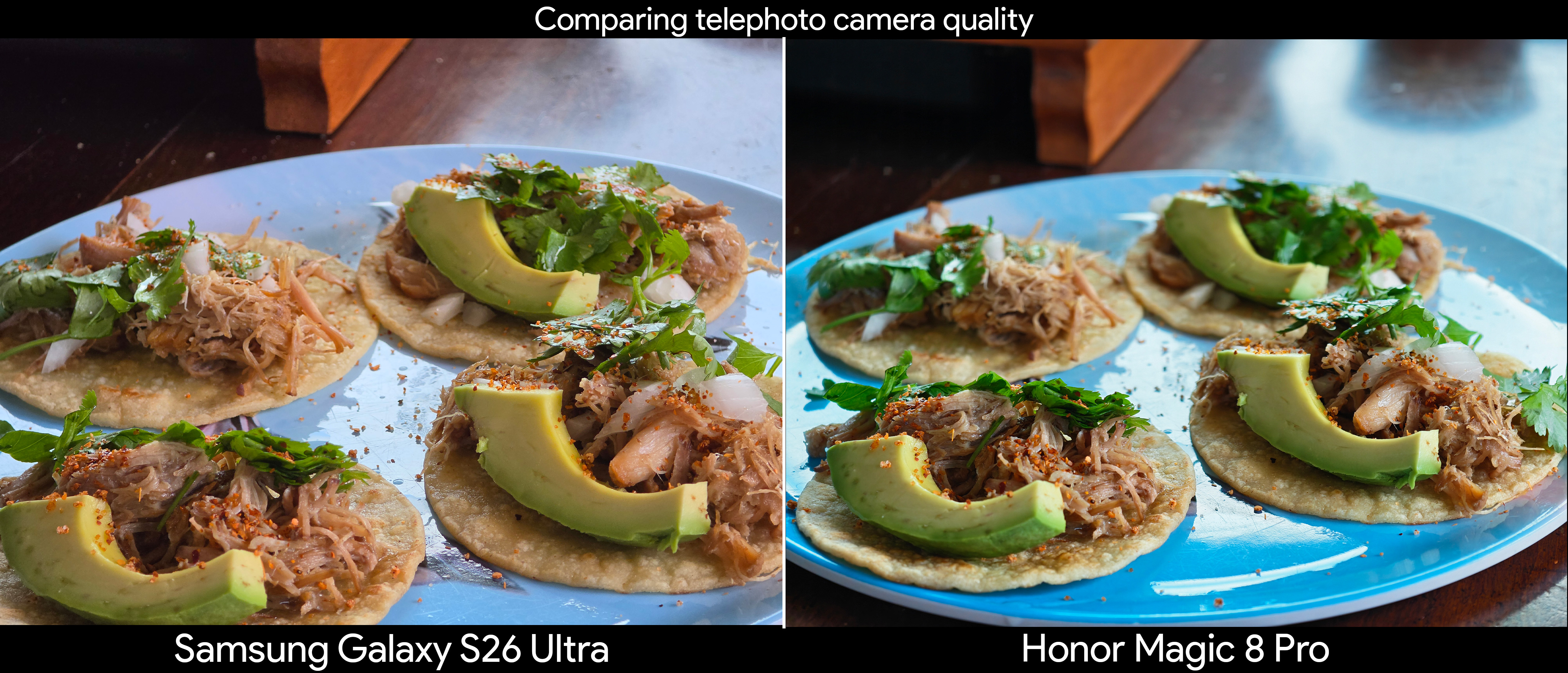 Comparing telephoto bokeh and image quality between a Samsung Galaxy S26 Ultra and an Honor Magic 8 Pro