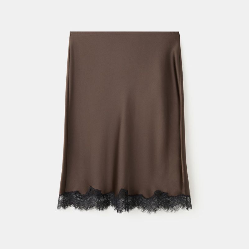 Mango, Satin Lace Skirt