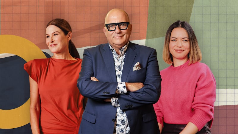 Home of the Year: Amanda Bone, Hugh Wallace, Siobhan Lam. Photograph: RTÉ