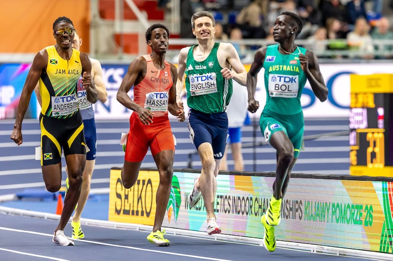 Mark English missed out on the 800m final after finishing fourth in his semi-final in Toruń, Poland. Photograph: Morgan Treacy/Inpho