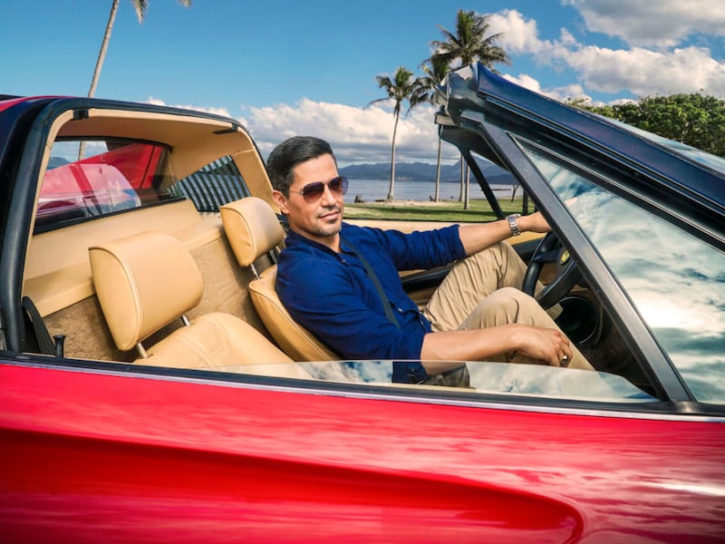 Look, no shorts: Jay Hernandez in the reboot of Magnum PI. Photograph: Karen Neal/CBS