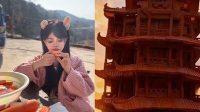 In her videos, she can be seen carefully nibbling away at carrots, shaping them into impressive works of art. (@brazzers_don/X)