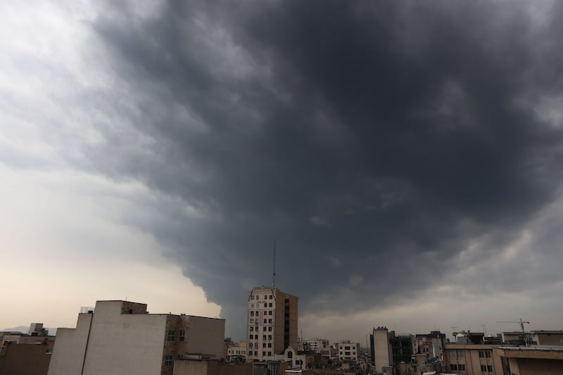 Smoke rises from Tehran's oil refinery following last night airstrike in Tehran, Iran, March 8th, 2026. Photograph: EPA