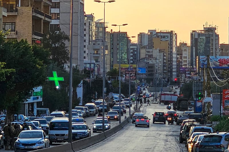 People flee Beirut's southern suburbs after the latest issued Israeli warning to the residents to evacuate on Thursday. Israel issued an unprecedented evacuation warning on March 5th for the entirety of Beirut's southern suburbs, a stronghold of Hizbullah, sending residents in the district of hundreds of thousands of people fleeing in a panic. Photograph: AFP via Getty Images