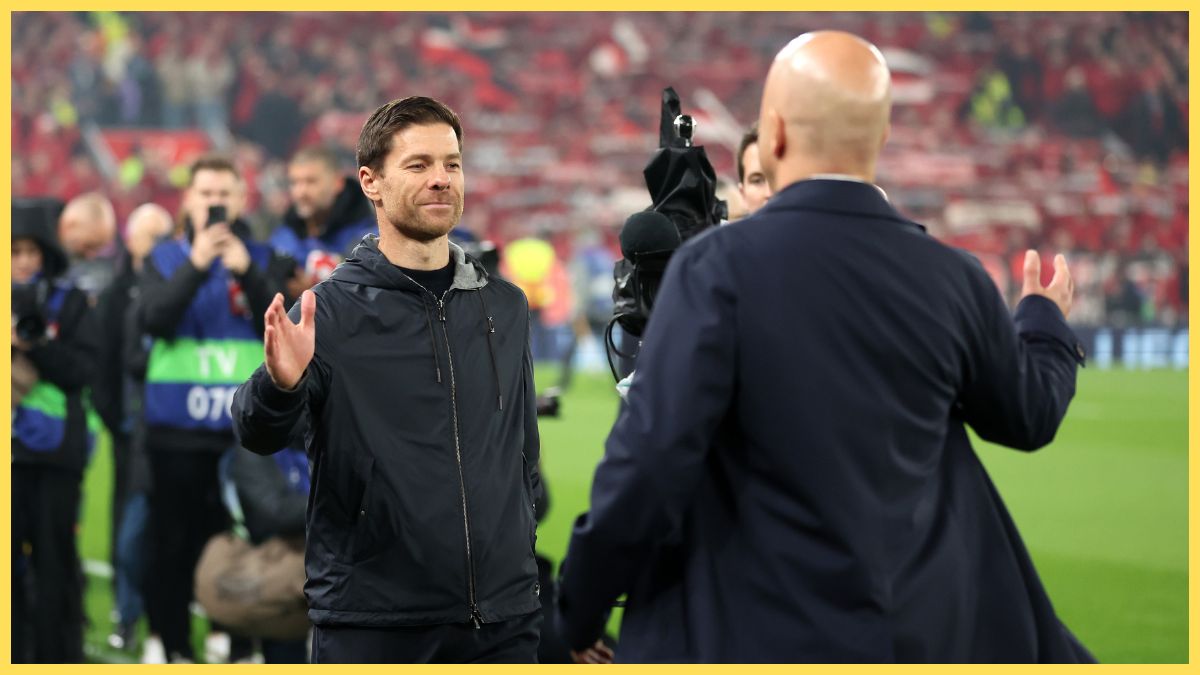 Xabi Alonso and Arne Slot at Anfield