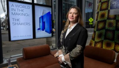 Johanna Burton, ICA director, poses for a portrait at the Institute of Contemporary Art in Philadelphia on Feb. 19, 2026.