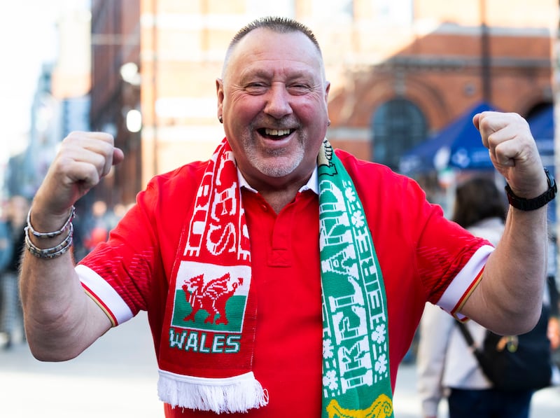 Welsh fan Anthony Bowen. Photograph: Sam Boal/Collins Photos 