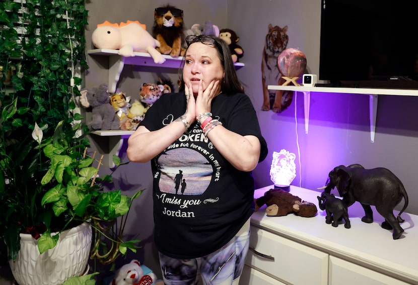 Lindsay Wessinger, Jordan Autry's mother, looks around her son's room. “I can’t get rid of...