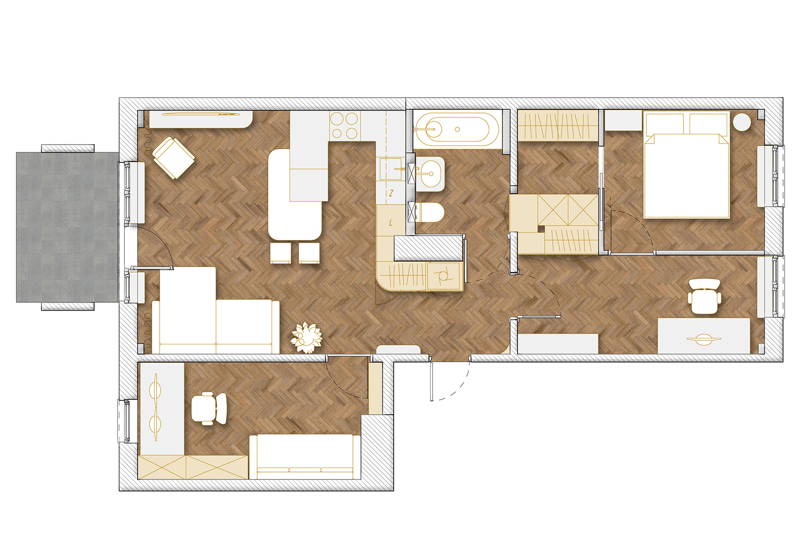 floorplan of Warsaw apartment