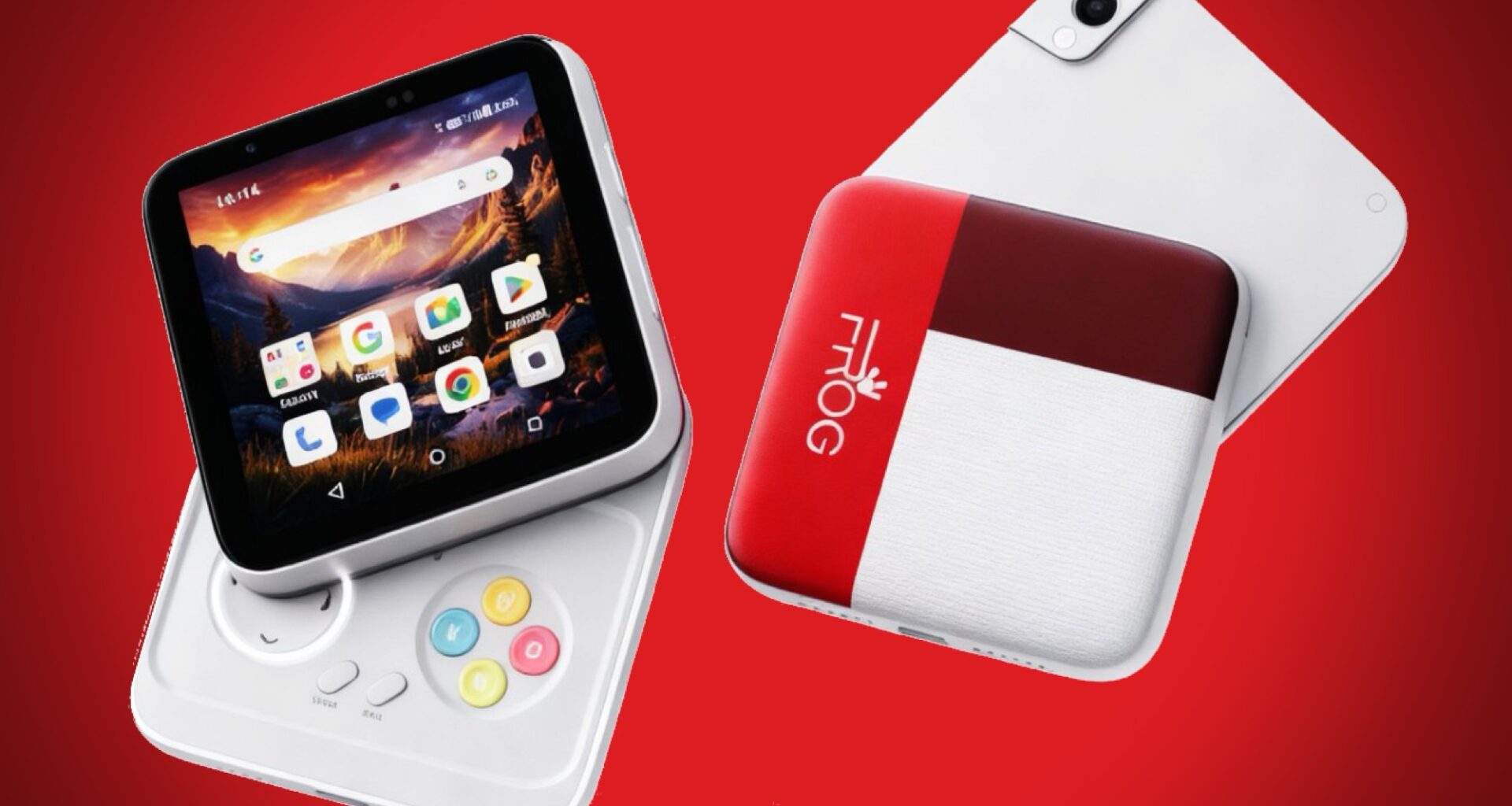 Compact Frog RS1 smartphone hides gamepad or keyboard under square display