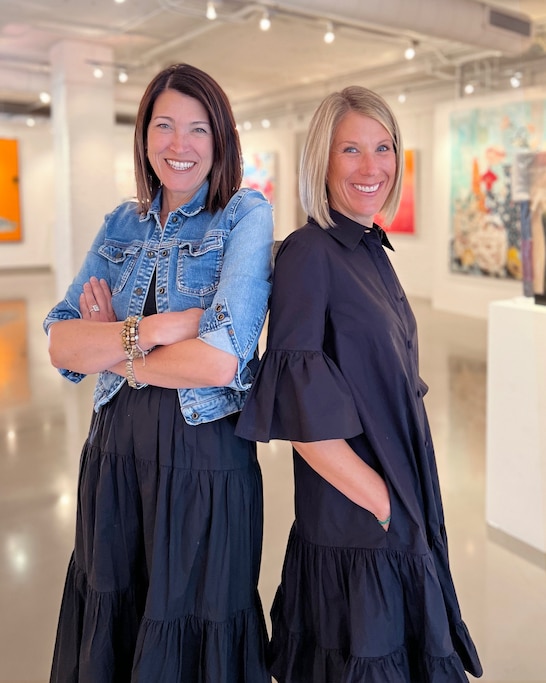 Sisters Merritt Miller, left, and Rachel Rubin will close Merritt Gallery and Renaissance Fine Arts’ three galleries, including two in Maryland, this summer.