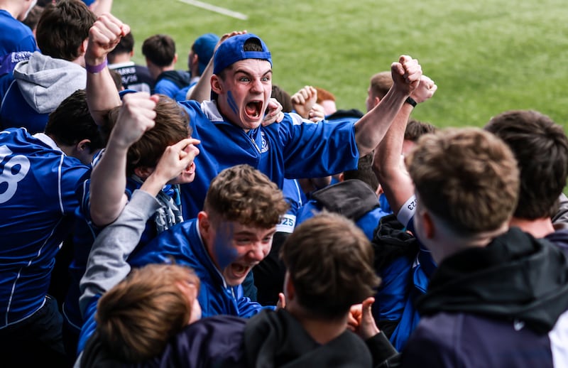 St Mary’s fans celebrate after a try. Photograph: Nick Elliott/Inpho