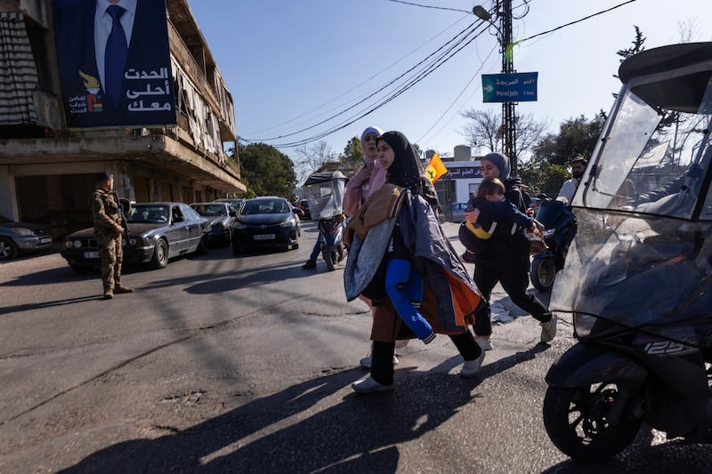 Residents of Beirut's southern suburbs flee from the area after the Israeli military threatened all of Dahiyeh with an evacuation order on March 5th, 2026 in Beirut, Lebanon.  Photograph: Daniel Carde/Getty Images