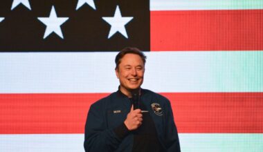 Elon Musk speaks during a town hall in Green Bay, Wisconsin on March 30, 2025.
