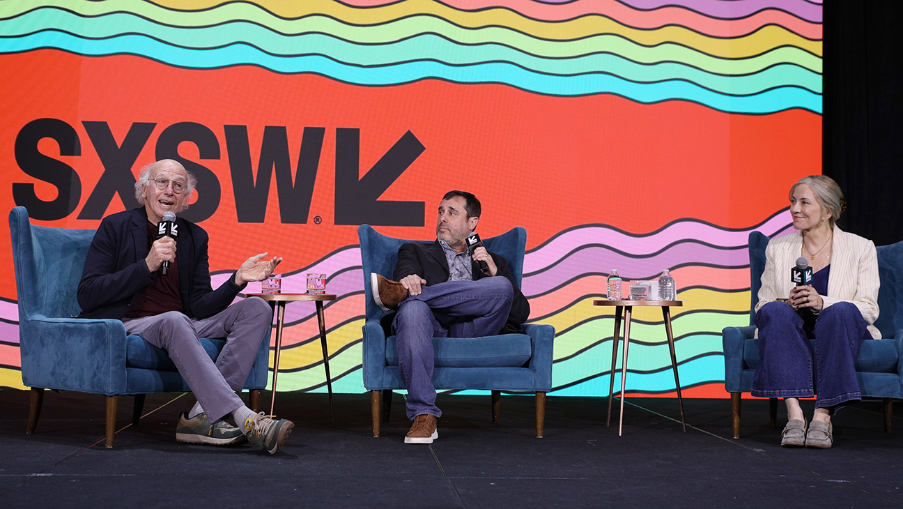 Larry David, Jeff Schaffer and Lorraine Ali at Featured Session: A Waste of Time with Larry David and Jeff Schaffer during the SXSW Conference & Festivals held at JW Marriott on March 13, 2026 in Austin, Texas.