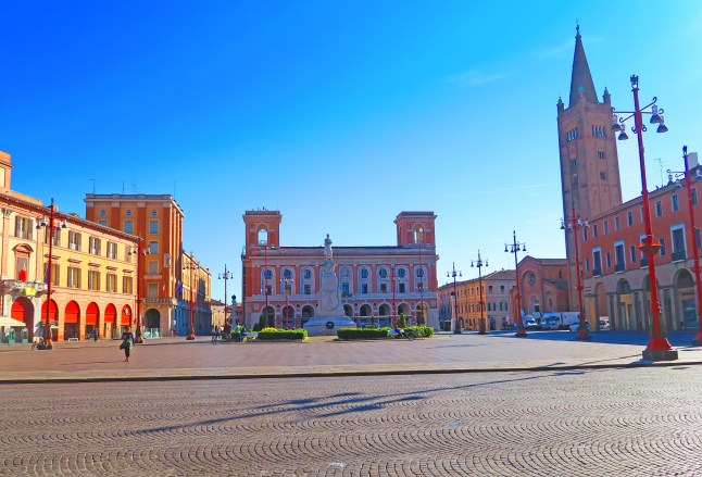Piazza Aurelio Saffi, Forli, Emilia Romagna, Italy.