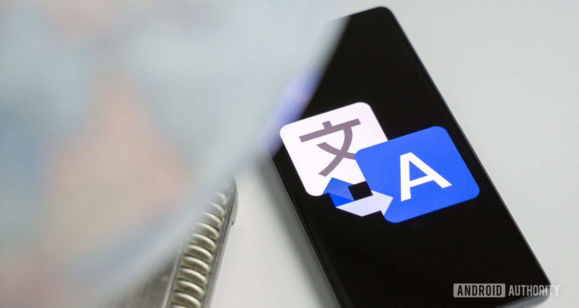 Google Translate on smartphone stock photo 2