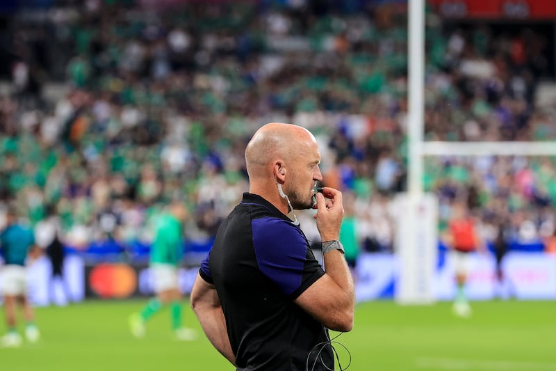 Gregor Townsend watches his Scotland team lose to Ireland at the 2023 World Cup. Photograph: Dan Sheridan/Inpho