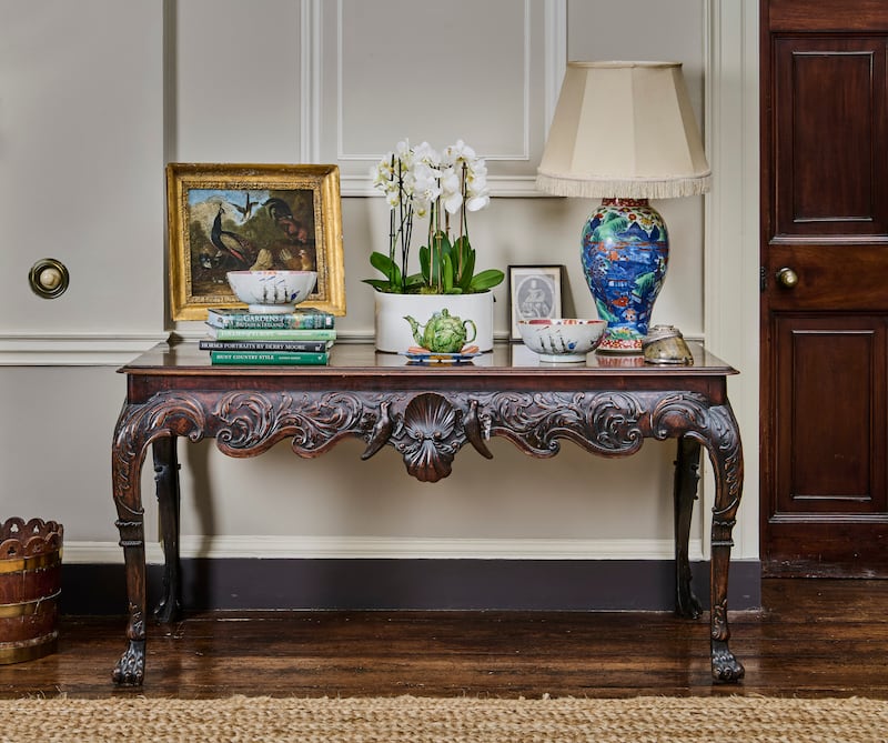 Irish George II mahogany side table from the mid-18th century (£40,000-£60,000) from Ardbraccan House