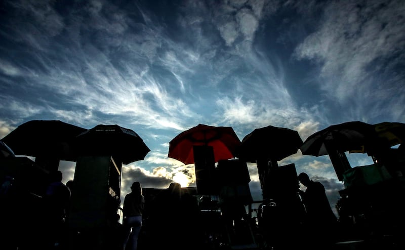 Bookmakers at the Galway Racing festival. Photograph: James Crombie/Inpho