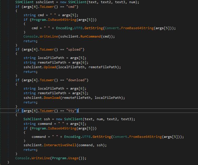 Figure 7 - SSHcmd command line argument handling.