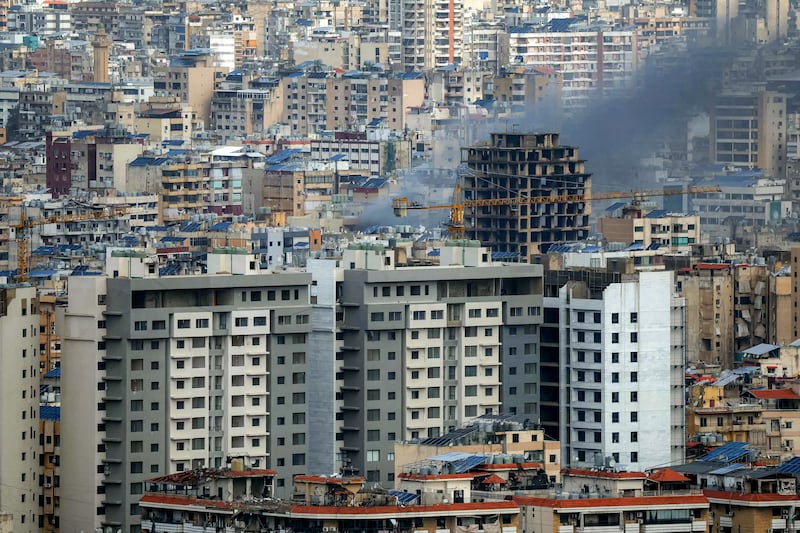 Smoke rises from the site of an Israeli air strike that targeted an area in Beirut's southern suburbs on March 30th, 2026. Photograph: Ibrahim Amro/AFP via Getty Images