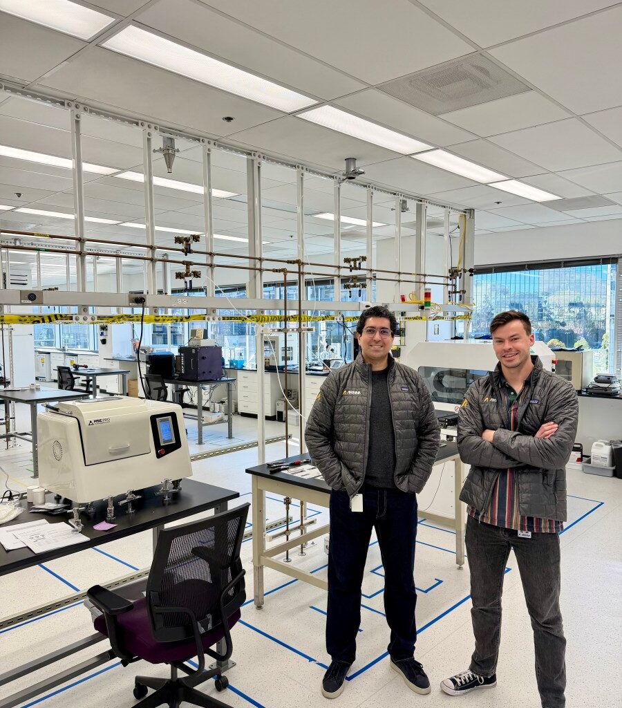 Arinna co-founders Koosha Nazif and Alex Pearson in their lab.