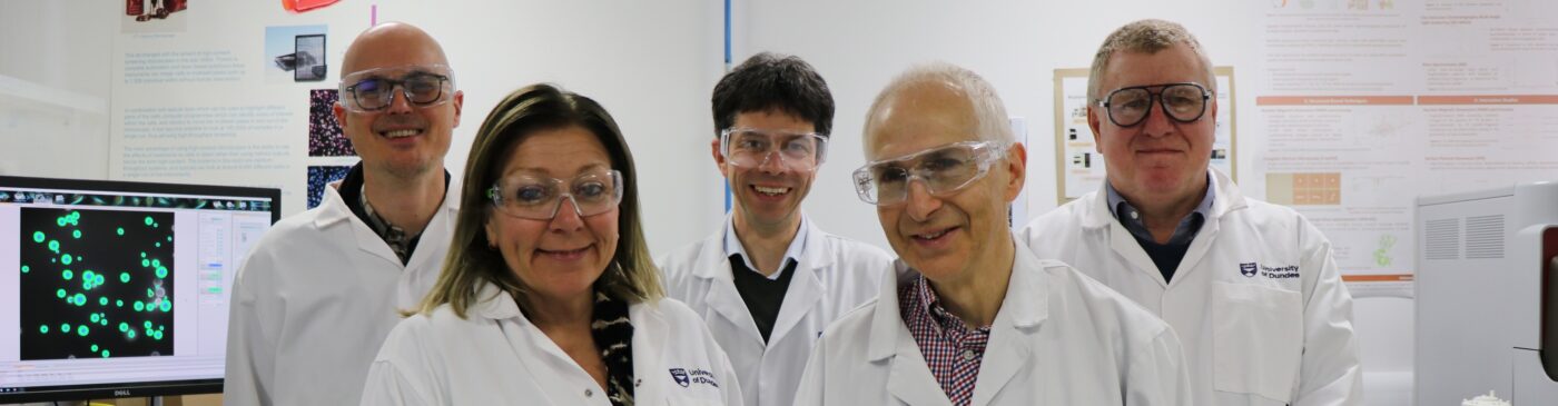 Wellcome funded drug discovery consortium (left to right): Tim Milne, Elaine Bignell, Manu De Rycker, Ian Gilbert, Gordon Brown.