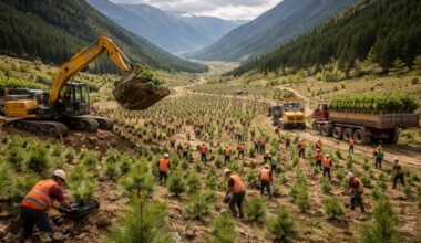 New Zealand faces an encroachment of invasive pine trees that are reducing water levels in river basins; the government is investing millions to control the wilding conifers.