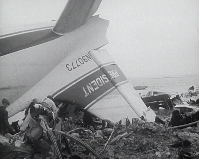 Footage from the crash at Shannon Airport in 1961 which killed 83 people. The film reel is being released as part of digitisation of the Amharc Éireann news reels from the late 1950s and early 1960s