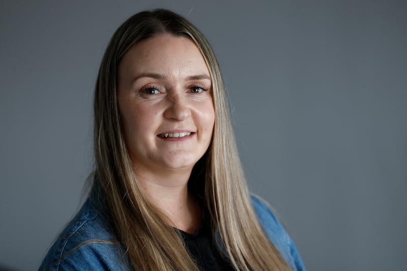 Kevina O’Rourke at her home in Rathnew, Wicklow: she was sent home with an iPad, a blood pressure monitor, an oxygen monitor and a thermometer to use for online check-ins to the virtual ward. Photograph: Nick Bradshaw 